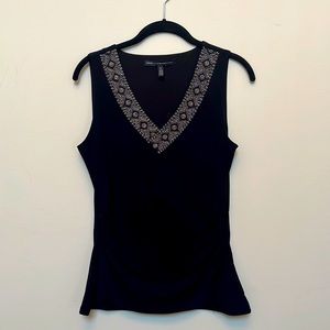 New Year WHBM beaded ruched blouse